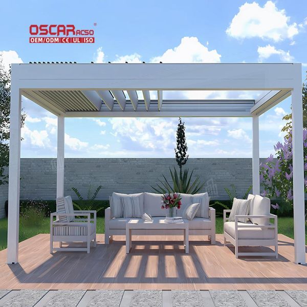 Outdoor Aluminium 3X3 3X4 4X4 3X6 4X6 6X3 6X4M Canopy Modern Pergola Garden Patio Beach Sale Retractable Pergola