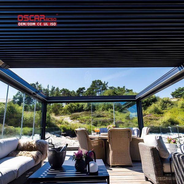 Hot Sale Waterproof Retractable Louvered Pergola Backyard Patio Garden in Outdoor Spaces Retractable Pergola