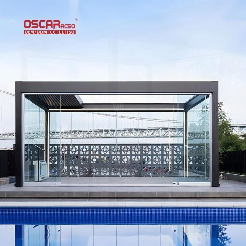 Bioclimate Outdoor Pergola Kit Patio Garden Balcony with Temperature Regulation and Sun Shading Function Retractable Pergola