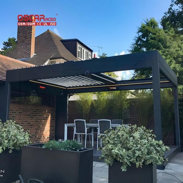 Automatic Shutter Sliding Outdoor Waterproof Aluminum Retractable Roof Garden Patio Balcony Pergola Retractable Pergola