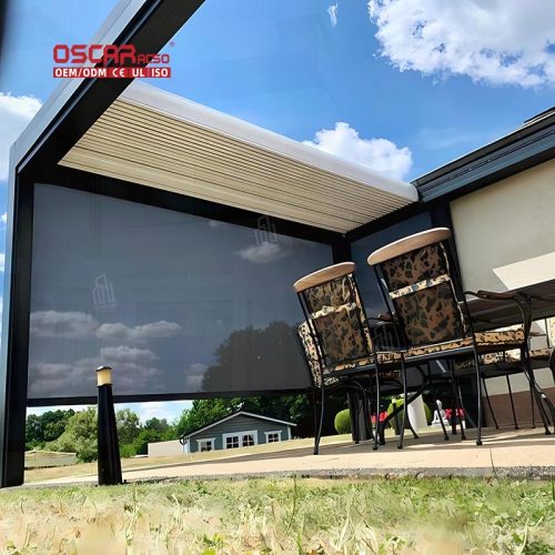 Modern Outdoor Aluminium Pergola with Waterproof Roof Garden Patio Backyard Outdoor Shelter Structure Retractable Pergola