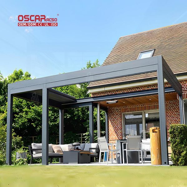 Awning with Sun Protection and Wind Resistance Smart Stylish Garden Patio Balcony Outdoor Shading System Retractable Pergola