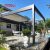 Waterproof Louvered Terrace Roof with Curtains Outdoor Shading Structure For Garden Patio Balcony Retractable Pergola