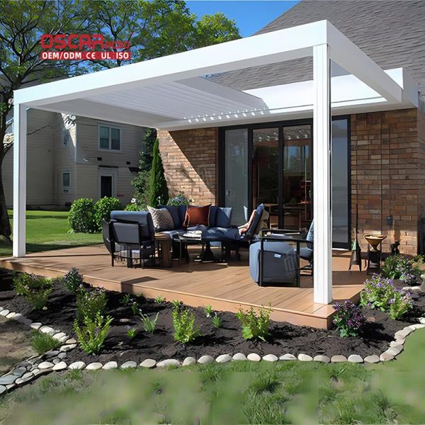 Motorized Waterproof Cover Balcony Patio with Aluminium Steel Structure Ideal Garden Terrace Backyard Retractable Pergola