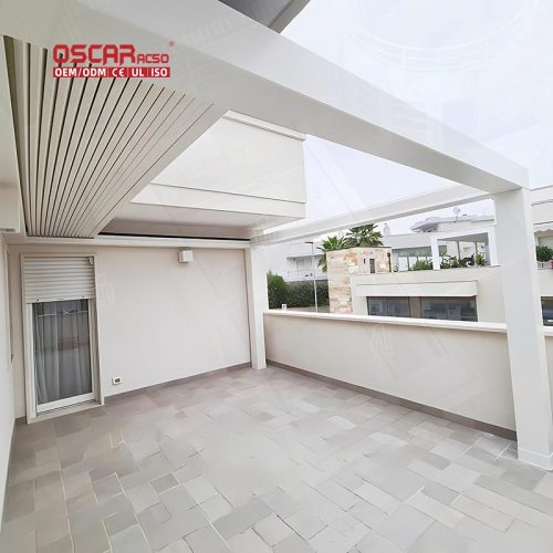 Louvered Aluminum Structure Patio Garden and Backyard 3X3M 3X4M Bioclimatic Modern Structure Pavilion Retractable Pergola