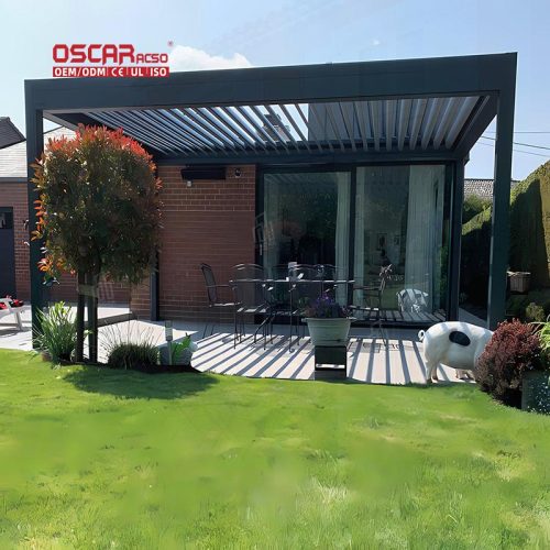 Large Retractable Bioclimatic Pergola Outdoor Patio Garden Restaurant Use Retractable Pergola