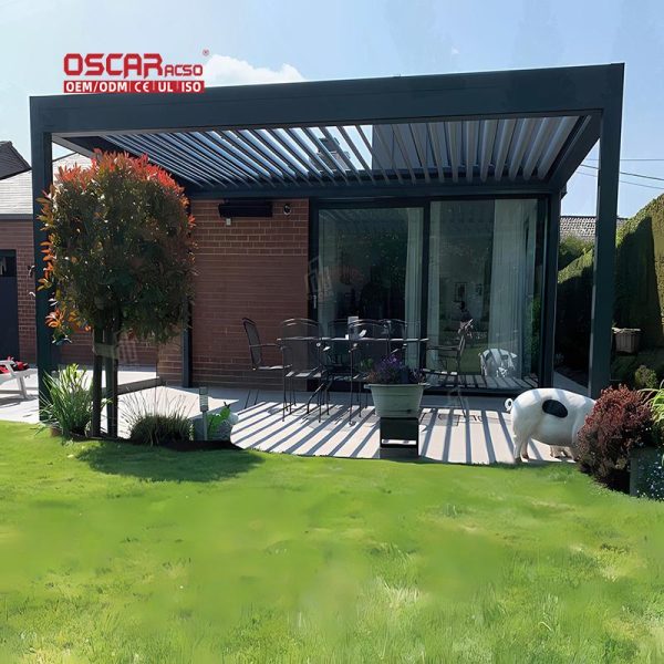 Aluminum Manual – Controlled Sunshade Bioclimatic Structure Outdoor Patio Backyard and Roof in Us Retractable Pergola