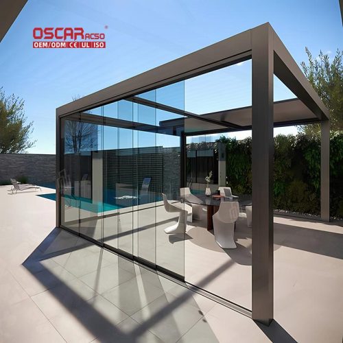 High Quality Remote Control Outdoor Aluminium Bioclimatic Pergola Garden Patio Backyard Retractable Pergola