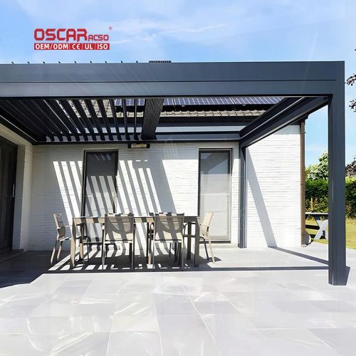 Aluminum Outdoor Structure Garden Patio Balcony with Sunshade and Windproof Features Stylish and Durable Retractable Pergola