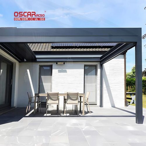 Aluminium Louvered Pergola Outdoor Patio Garden Balcony with Modern Design and Adjustable Function Retractable Pergola