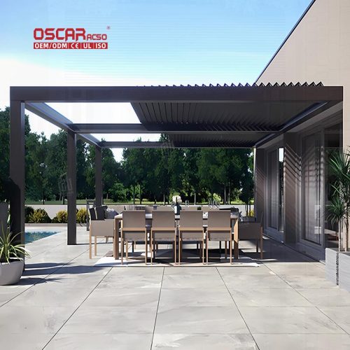 Aluminum Arches Arbours Outdoor Auto Climatic Pergolas Garden Patio Balcony Retractable Pergola
