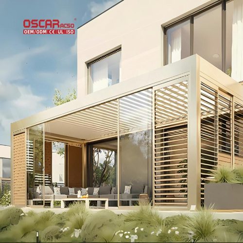 Waterproof Aluminum Sunroof Pergola Gazebo Garden Patio Poolside Durable Stylish Outdoor Shelter Retractable Pergola