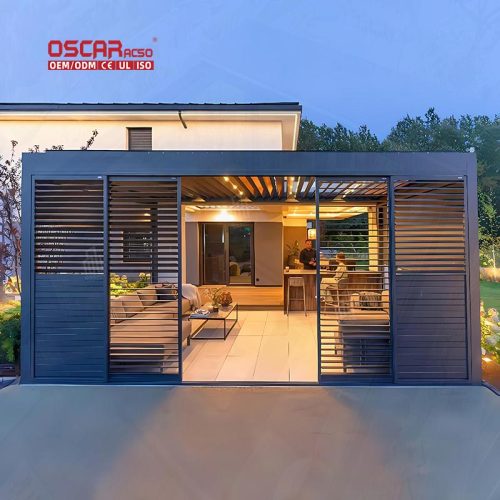 Customized 4X4 Outdoor Aluminium Bioclimatic Pergolas and Gazebos Garden Patio Balcony Retractable Pergola