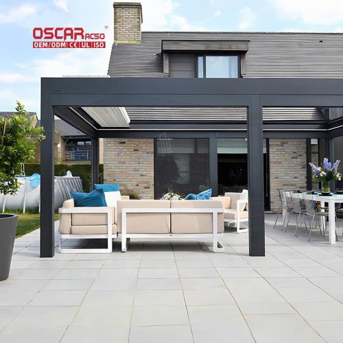 Waterproof Sun - Proof Louvered Outdoor Pergola Roof Patio Garden Party 3X3M 3X12M Retractable Pergola