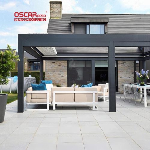 Aluminium Wall - Mounted Structure Shading and Sheltering Ideal Garden Patio Balcony Outdoor Shelter Retractable Pergola