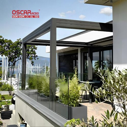 Automatic Shutter Sliding Outdoor Waterproof Aluminum Retractable Roof Garden Patio Balcony Pergola Retractable Pergola