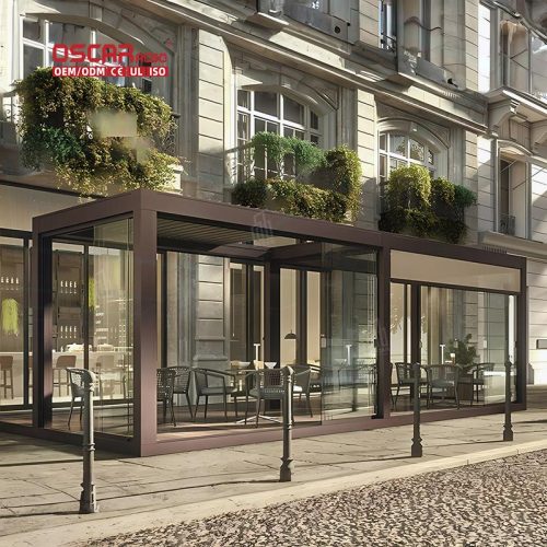 Waterproof Aluminium Louvered Motorized Roof Kits Garden Patio Balcony Adjustable Shading Ventilation Retractable Pergola
