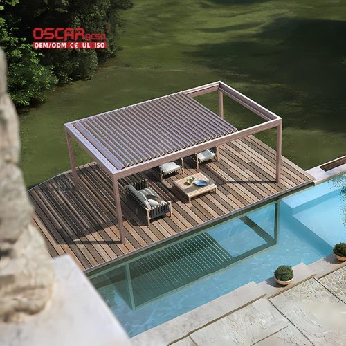 Outdoor Aluminum Roof Garden Patio and Pergola 3X3 3X4 5X3 7X3 Ideal Backyard Picnics and Outdoor Parties Retractable Pergola