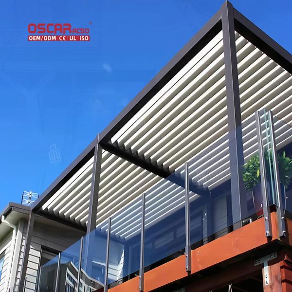 Hot Sale Waterproof Retractable Louvered Aluminum Roof Backyard Patio and Outdoor Spaces Retractable Pergola