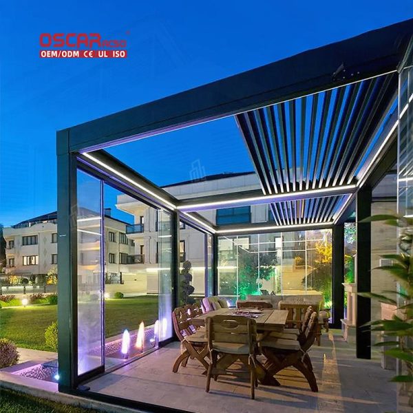 Aluminum Outdoor Gazebo Electric Gazebo Turkish Backyard Patio Garden Retractable Pergola