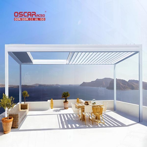 Automatic Electric Shutter Sunroof Custom – Made Bioclimatic Aluminium Gazebo Pergola Garden Patio Backyard Retractable Pergola