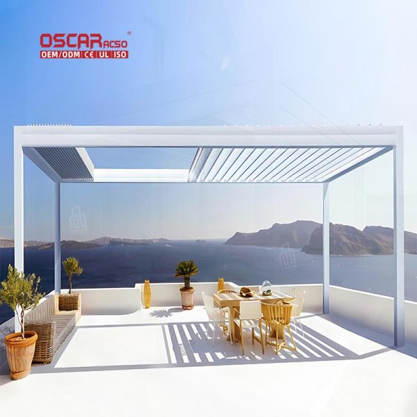 Waterproof Aluminium Louvered Pergola Gazebo Sale with Bioclimatic Function Ideal Gardens Patios Backyards Retractable Pergola