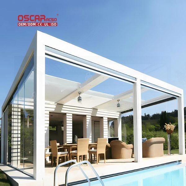 Ecofriendly Waterproof Motorized Heavyduty Patio Commercial Pergola Garden Backyard Outdoor Retractable Pergola