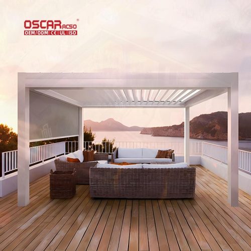 Bioclimatic Backyard Pergolas with Shading and Ventilation Function Stylish Modern Patio Garden Courtyard Retractable Pergola