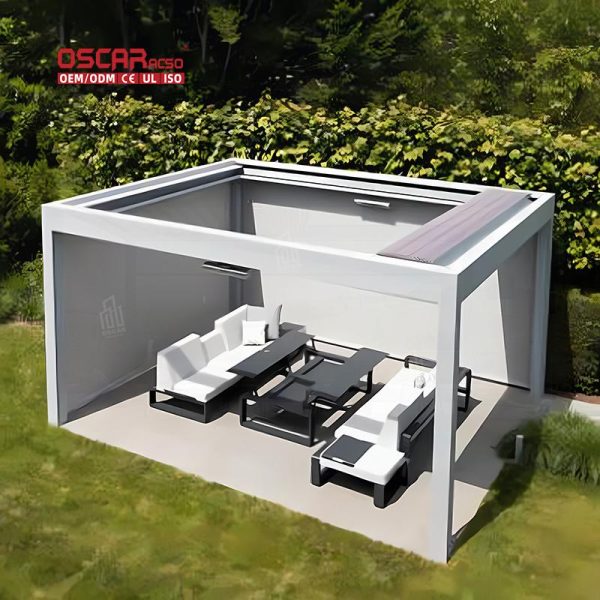 – Resistant innovative Elegant Sun Canopy Patio Shelter Garden Terrace Poolside Outdoor Shading Solution Retractable Pergola