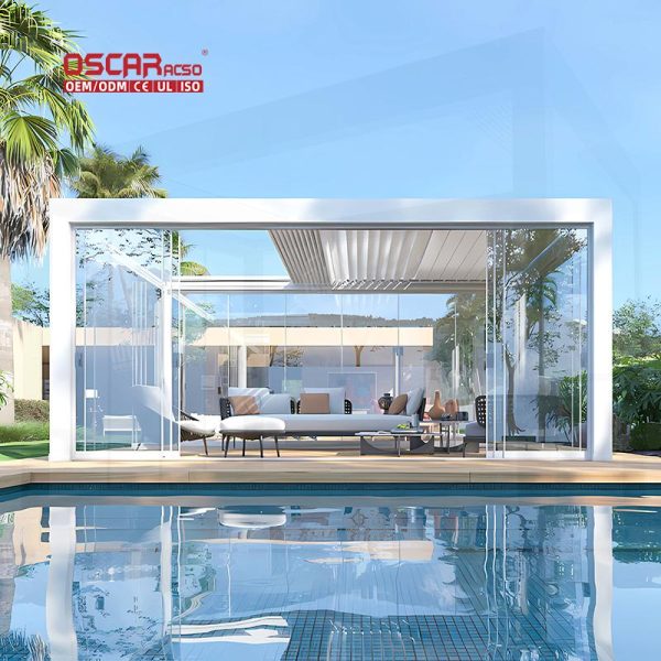 Aluminum Pergola with Uv Protection and Sturdy Structure Stylish Modern Garden Patio Restaurant Turkey Retractable Pergola