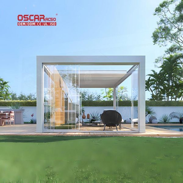 Waterproof 3X3M Outdoor New Design Modern Manual Gazebos Aluminum Pergola Roof Garden Patio Backyard Retractable Pergola