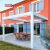 Retractable Waterproof Aluminum Louvered Roof Patio Deck Outdoor with Led Lighting Garden Balcony Backyard Retractable Pergola