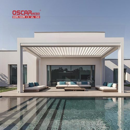 Adjustable Retractable Outdoor Aluminum 6X4 Patio Shelter Garden Backyard Poolside Retractable Pergola