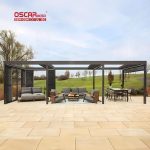 Patio Motorized Sun Shading with Aluminium Structure and Side Screening Ideal Gardens Balconies and Yards Retractable Pergola