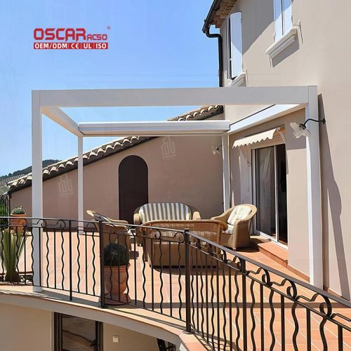 Electric Opening Waterproof Louvered Roof Outdoor Bioclimatic Pergola Garden Patio Balcony Retractable Pergola