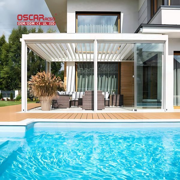 Bioclimatic Aluminium 3X3 3X4 4X4 4X6 6X4 Pergola Custom Garden Gazebo Awning Patio Backyard Poolside Retractable Pergola