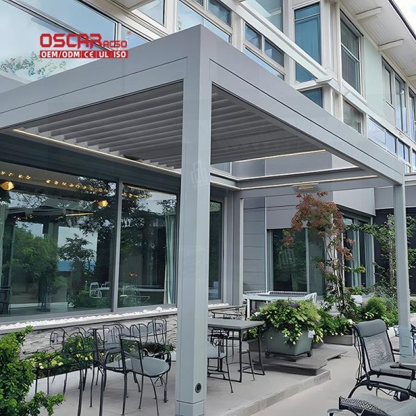 Set Adjustable Ventilation Uv Protection Stylish Modern Garden Patio Balcony Outdoor Shade Structure Retractable Pergola