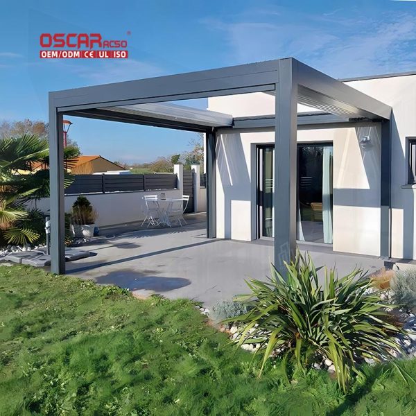 Outdoor Waterproof Louvred Pergola Roof Patio Cover Garden Gazebo Ideal Backyard Balcony Outdoor Spaces Retractable Pergola