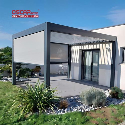 Aluminium Adjustable Privacy Patio Backyard Outdoor Pergola Shade Blinds Garden Lawn Balcony Retractable Pergola