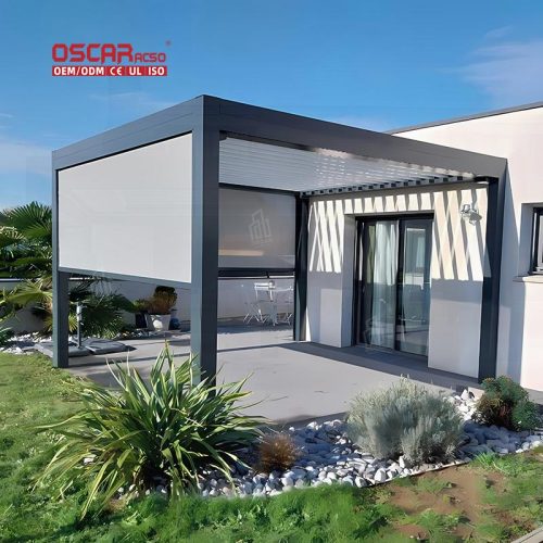 Louvered Roofing Cover Garden Patio Sustainable Eco - Friendly Use in Backyard and Outdoor Spaces Retractable Pergola