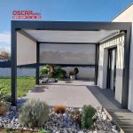 Patio Motorized Sun Shading with Aluminium Structure and Side Screening Ideal Gardens Balconies and Yards Retractable Pergola