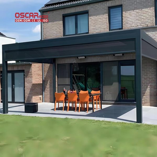 Ventilation Uv – Resistant Diy Outdoor Shading Patio Bioclimate Pergola Set Garden Backyard Poolside Retractable Pergola