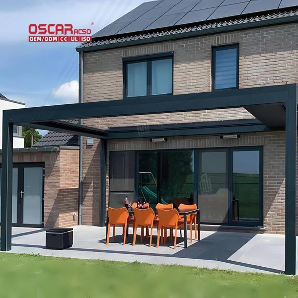 Bioclimatic Motorized Aluminium Louver Roof Pergola Ideal Garden Patio Backyard Outdoor Furniture Retractable Pergola
