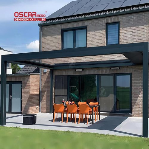 Outdoor Waterproof Electric Louvered Roof Covers Bioclimatic Aluminum Roof Systems Garden Patio Balcony Retractable Pergola