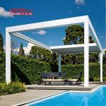 Customized Motorized Aluminium Louvered Roof Sunshade Waterproof System Garden Patio Balcony Retractable Pergola