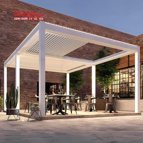 Adjustable Waterproof Motorized Aluminium Louvered Roof with Screen Garden Patio Balcony in Europe Retractable Pergola