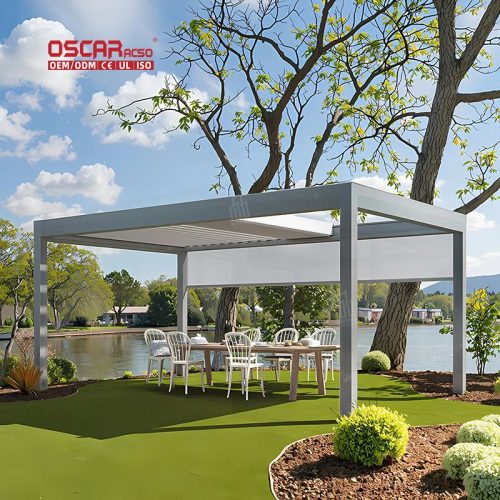 Automatic Shutter Sliding Outdoor Waterproof Aluminum Retractable Roof Garden Patio Balcony Pergola Retractable Pergola