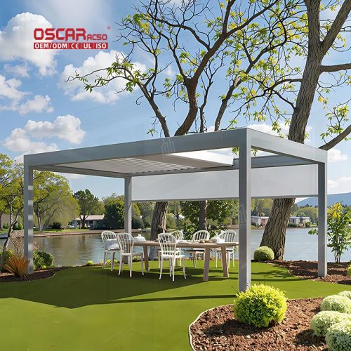 Windproof Elegant Stylish Outdoor Canopy Pavilion For Garden Patio Backyard Alum Sun Shade Outdoor Pergola Retractable Pergola