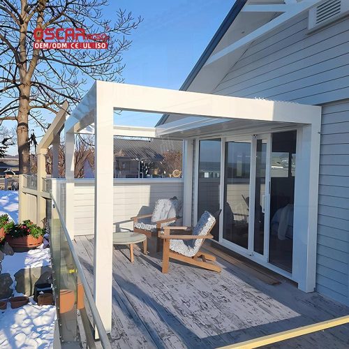 Modern Outdoor 4X6 Aluminum Pergola with Opening Roof Garden Patio Bbq Retractable Pergola
