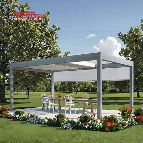 Durable Weather - Resistant Aluminium Outdoor Shade Screens Garden Deck Balcony Retractable Pergola